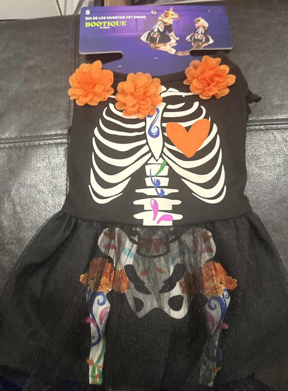 Petco Bootique Dia De Los Muertos Dog Dress S Skeleton Costume NWT